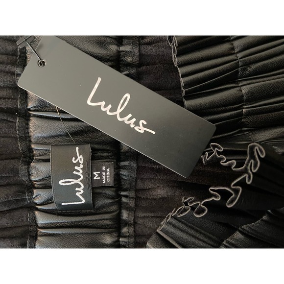 Lulus Pleated High-Waisted Vegan Leather Skirt - Size Medium - *WD26 - Picture 6 of 7